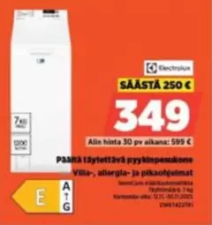 Päältä täytettävä pyykinpesukone