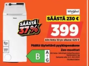 Päältä täytettävä pyykinpesukone