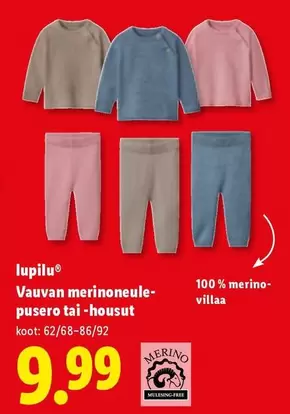 Vauvan merinoneule-pusero tai-housut