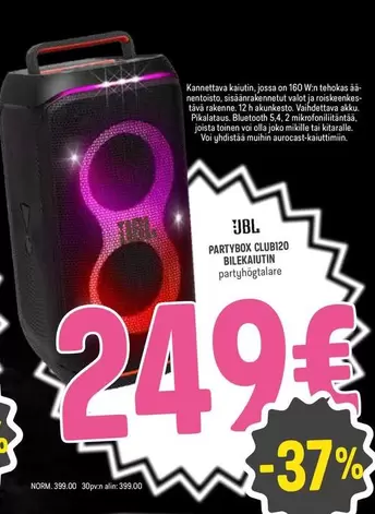 JBL - PARTYBOK CLUB120 BILEKAJUTIN