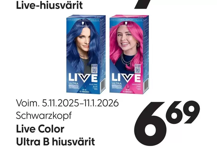 Live Color Ultra B hiusvärit