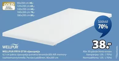 FRYA GT30 sijauspatja