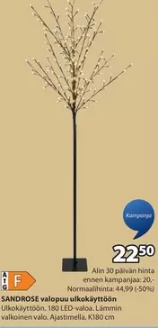 valopuu ulkokäyttöön