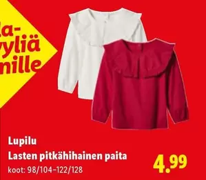 Lasten pitkähihainen paita