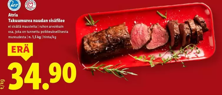 Takuuumurea naudan sisäfilee