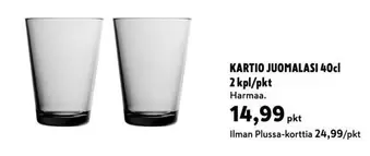 KARTIO JUOMALASI 40cl 2 kpl/pkt