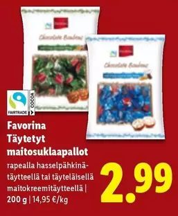 Täytetyt maitosuklaapallot