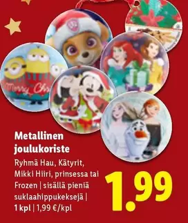 Metallinen joulukoriste