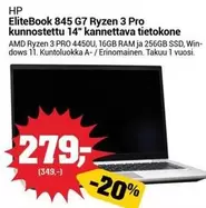 Hp - EliteBook 845 G7 Ryzen 3 Pro kunnostettu 14" kannettava tietokone