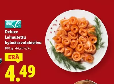 Loimutettu kylmäsavulohisiivu