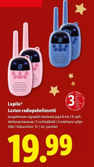 Lasten radiopuhelinsetti