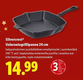 Valurautagrillipannu 24 cm