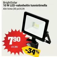 10 W LED-valonheitin tunnistimella