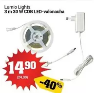 3 m 30 W COB LED-valonauha