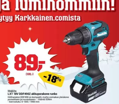 Makita - LXT 18V DDF490Z akkuporakone runko