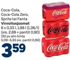 Coca-Cola, Coca-Cola Zero, Sprite tai Fanta