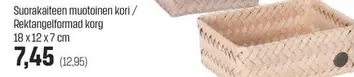 Suorakaiteen muotoinen kori / Rektangelformad korg