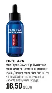 Men Expert Power Age Hyaluronic Multi-Actions-seerumi normaalille iholle / serum för normal hud 30 ml