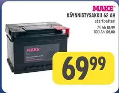 KÄYNNISTYSAKKU 62 AH