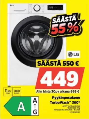 Pyykinpesukone TurboWash™ 360°