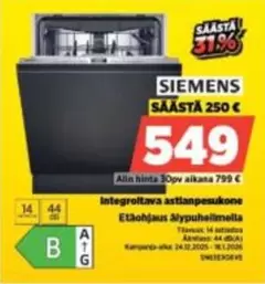 Siemens - Integroitava astianpesukone