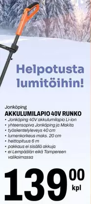 Makita - AKKULUMILAPIO 40V RUNKO
