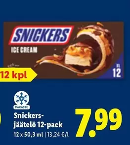 Snickers - jäätelö 12-pack