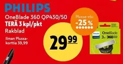 OneBlade 360 QP430/50 TERÄ 3 kpl/pkt