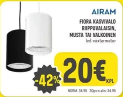 FIORA KASVIVALO RIIPPUVALAISIN, MUSTA TAI VALKOINEN