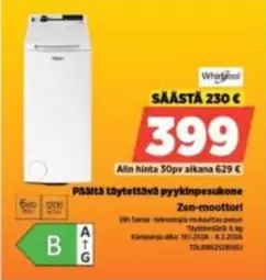 Päältä täytettävä pyykinpesukone