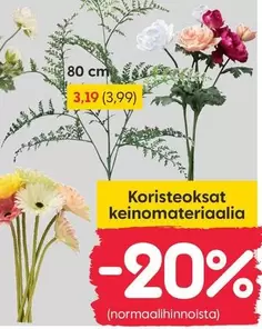 Koristeoksat keinomateriaalia