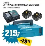 Makita - LXT 197624-2 18V 2X5Ah powerpack