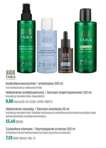 Kosteuttava kasvosulitike/ansiktsspray