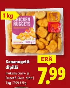 Kananugetit dipillä
