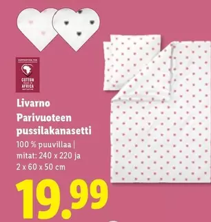 Parivuoteen pussilakanasetti