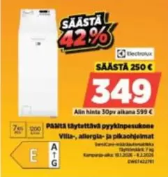 Päältä täytettävä pyykinpesukone