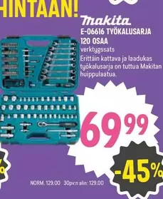 Makita - E-06616 TYÖKALUSARJA 120 OSAA