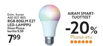 RGB 806LM E27 LED-LAMPPU