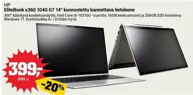 Hp - EliteBook x360 1040 G7 14" kunnostettu kannettava tietokone