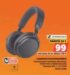 Langattomat vastamelukuulokkeet