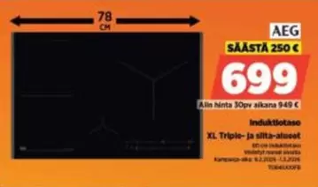 Induktiotaso XL Triple-ja silta-aluset