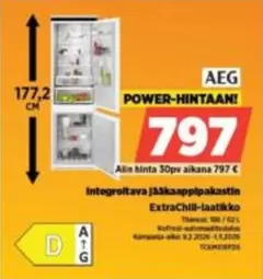 Integroitava jääkaappipakastin