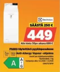 Päältä täytettävä pyykinpesukone