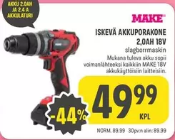 ISKEVÄ AKKUPORAKONE 2,0AH 18V