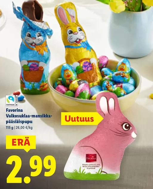 Valkosuklaa-mansikka pääsiäispuput