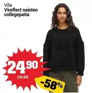 Vireflect naisten collegepaita