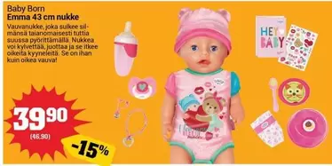 Baby Born - Emma 43 cm nukke