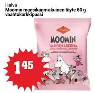 Moomin mansikanmakuinen täyte 60 g vaahtokarkkipussi