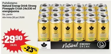 Natural Energy Drink Strong Pineapple Crush 24x330 ml