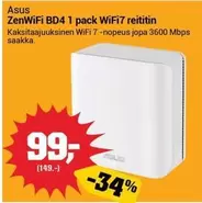 Asus - ZenWiFi BD4 1 pack WiFi7 reititin